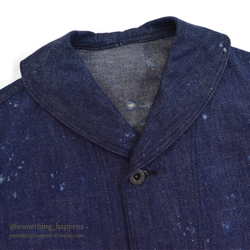 1940's U.S.NAVY WW2 SHAWL COLLAR DENIM JACKET / DARK AND DAMAGED ...
