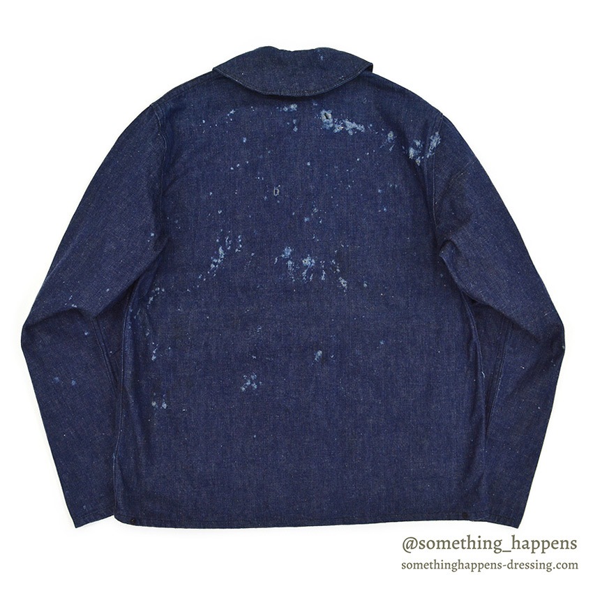1940's U.S.NAVY WW2 SHAWL COLLAR DENIM JACKET / DARK AND DAMAGED ...