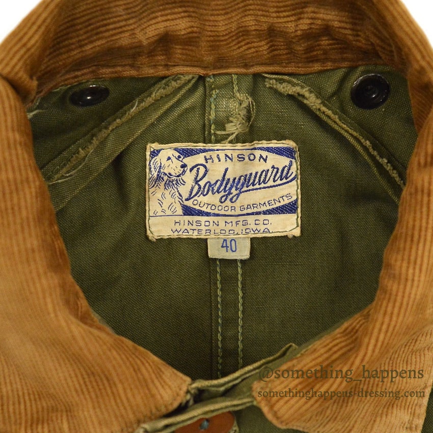 1940's HINSON BODYGUARD OUTDOOR GARMENTS HUNTING COAT  40