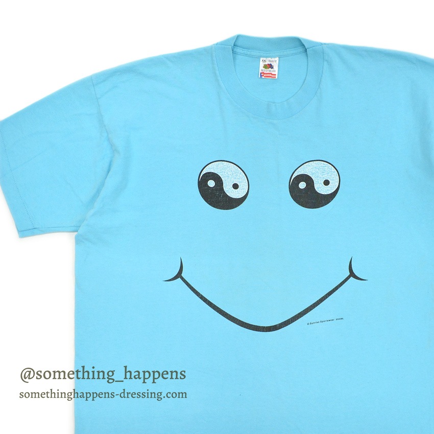 1990's FRUIT OF THE LOOM YIN YANG SMILE ART T-SHIRT ... XXL