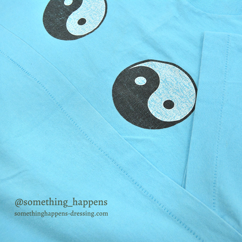 1990's FRUIT OF THE LOOM YIN YANG SMILE ART T-SHIRT ... XXL