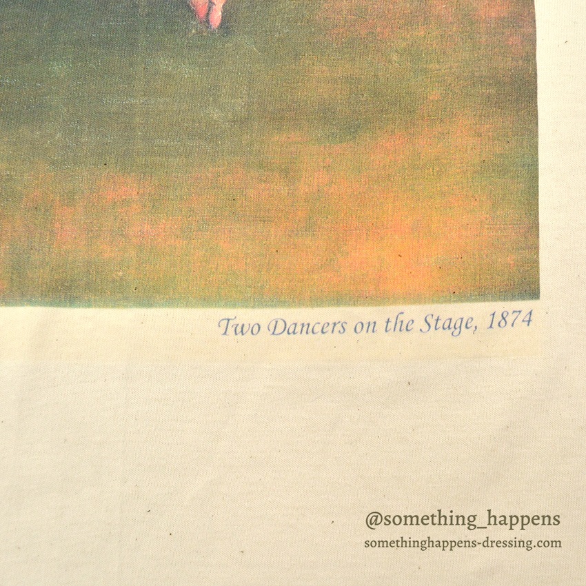 1990's DEADSTOCK HANES エドガー・ドガ 舞台上の二人の踊り子 L/S T-SHIRT ... LARGE