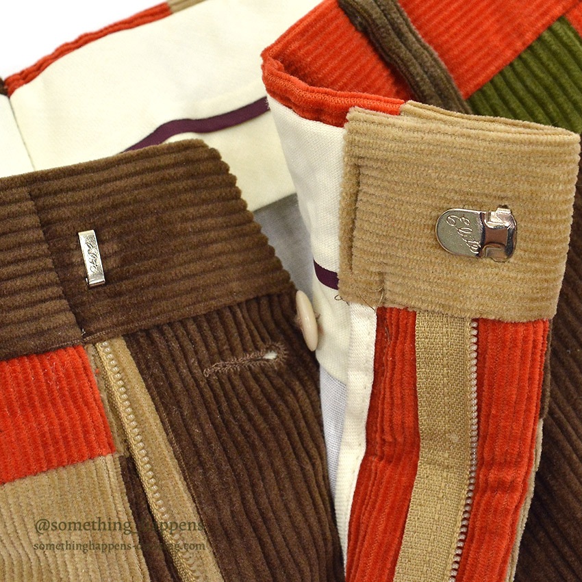 1980's J.McLAUGHLIN PATCHWORK CORDUROY PANTS W36 SOLD