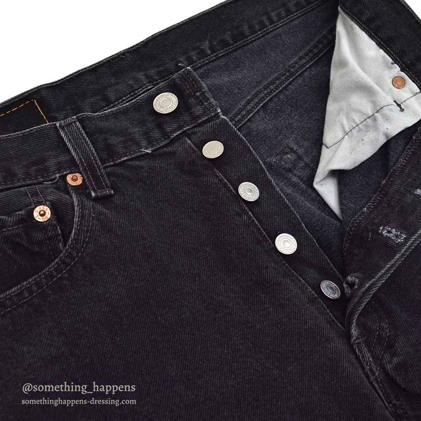 Levi's Levi's 501 Black Denim Straight Denim Pants Men's W32 equivalent cotton black type Vintage Second Hand