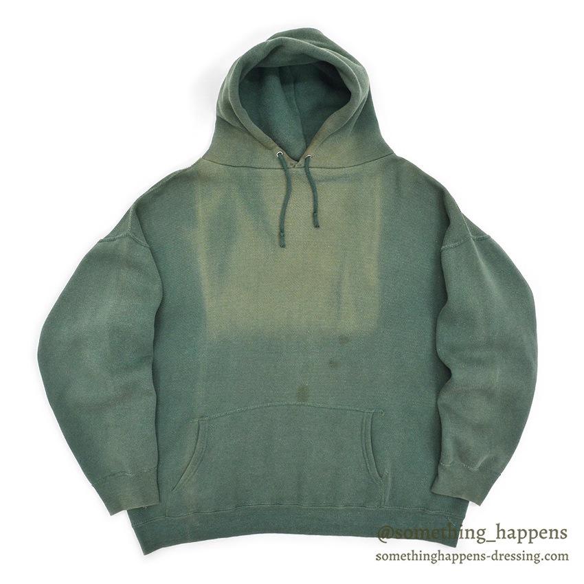 1960's OLD GREEN FADED SWEAT PARKA / BIG SIZE ...
