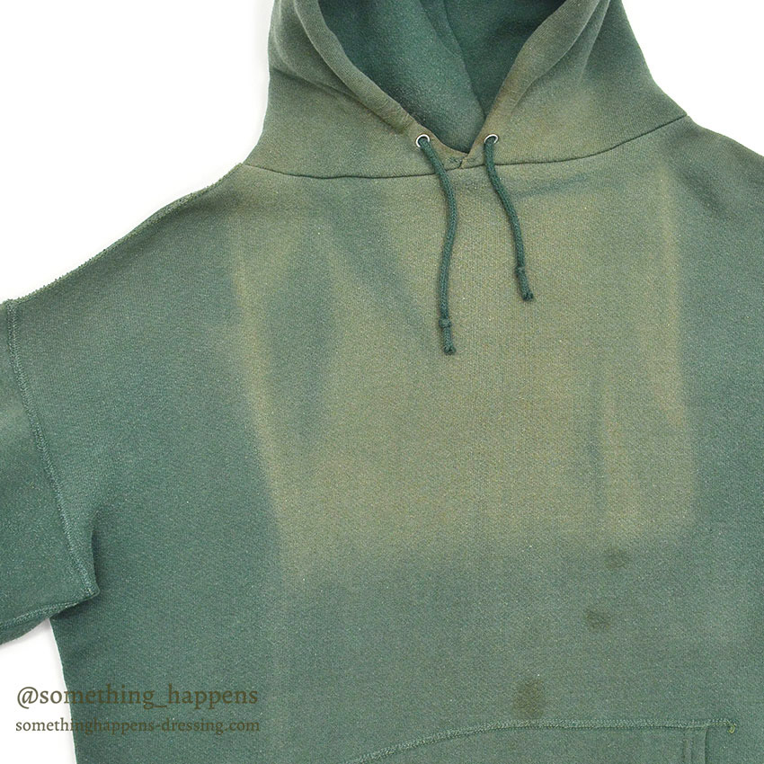 1960's OLD GREEN FADED SWEAT PARKA / BIG SIZE ...