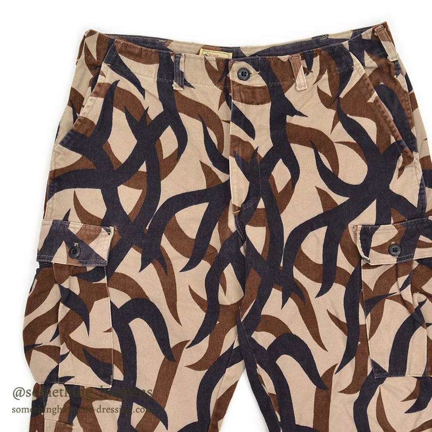 1990's BRIGADE QUARTERMASTERS ASAT CAMO PANTS / THICK COTTON ... L-R