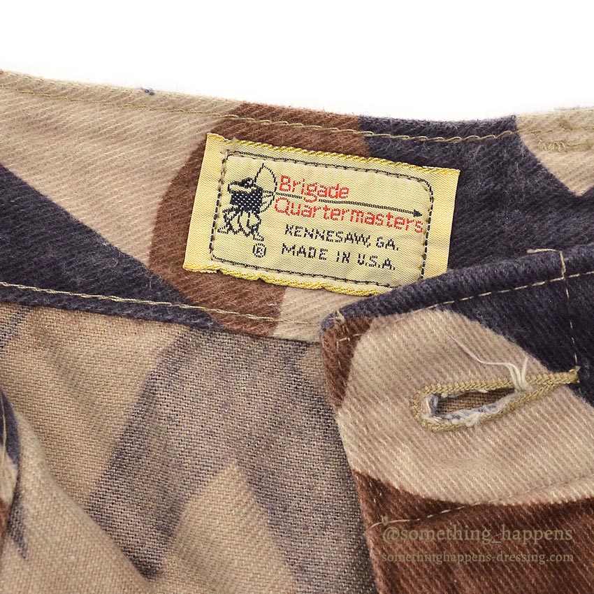 1990's BRIGADE QUARTERMASTERS ASAT CAMO PANTS / THICK COTTON ... L-R