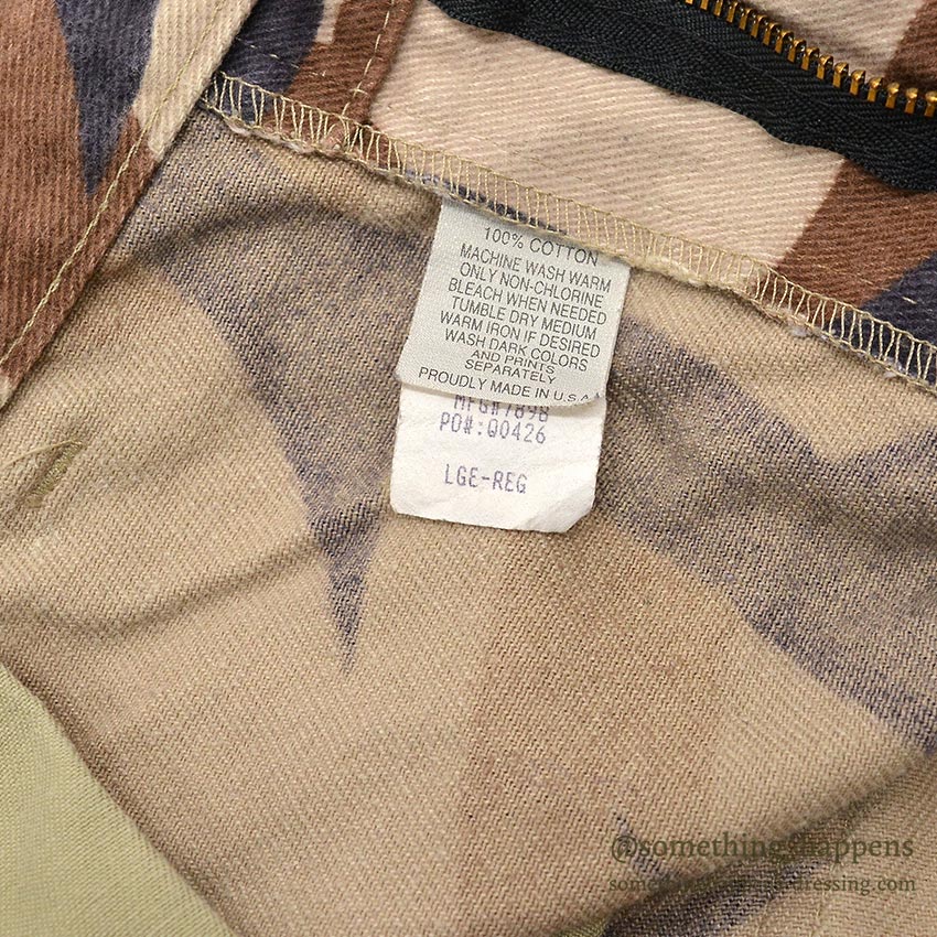 1990's BRIGADE QUARTERMASTERS ASAT CAMO PANTS / THICK COTTON ... L-R