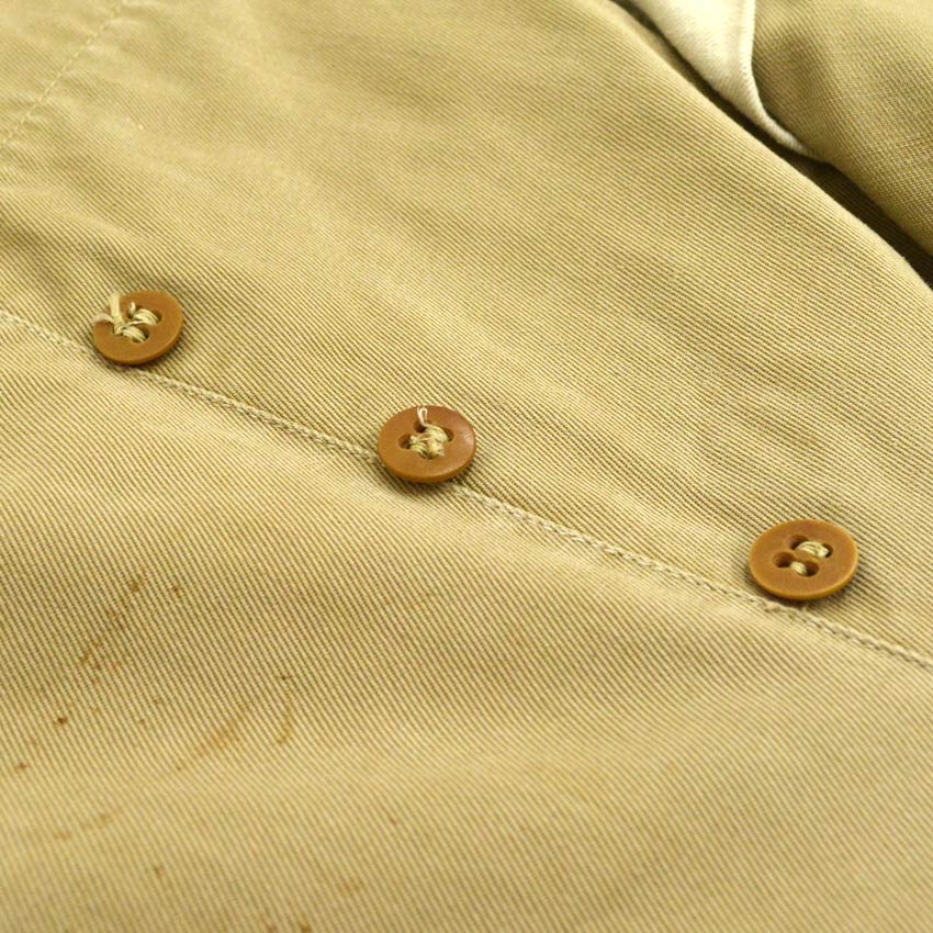 40's U.S.ARMY M-1943 カーキ ガスフラップ付 チノパンツ ... W32×L31