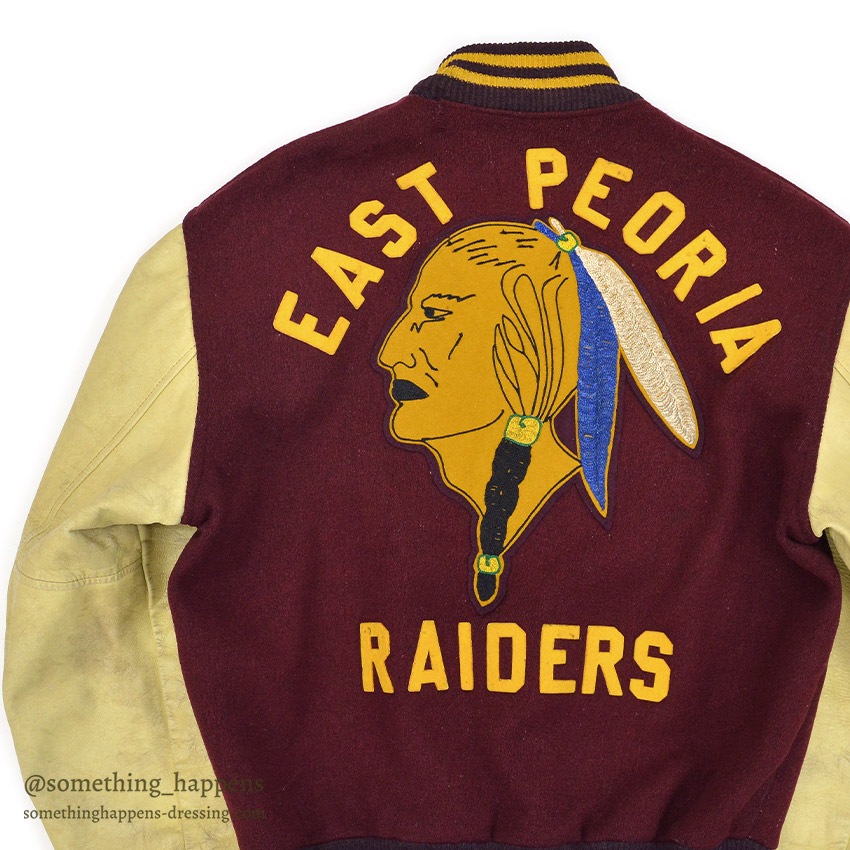 1960's KEENAN EAST PEORIA RAIDERS VARSITY JACKET ... 38