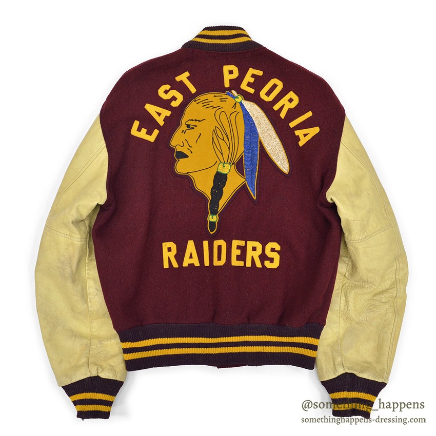 1960's KEENAN EAST PEORIA RAIDERS VARSITY JACKET ... 38