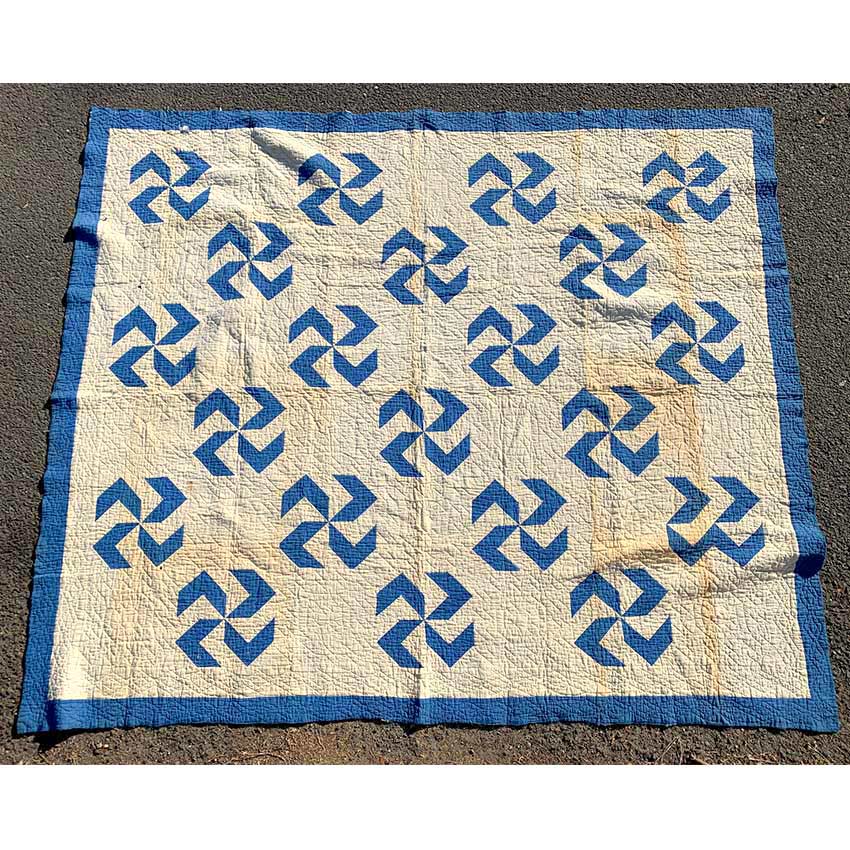 Circa 1920's Antique Fly Foot Pattern Patchwork Quilt ...