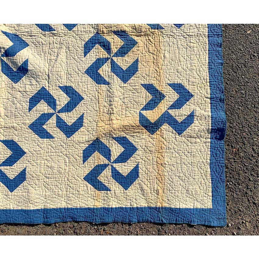 Circa 1920's Antique Fly Foot Pattern Patchwork Quilt ...