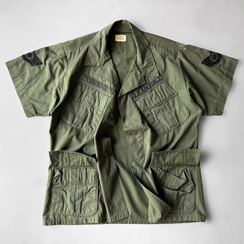 1960's U.S.ARMY JUNGLE FATIGUE JACKET / SHORT SLEEVE ... M-S