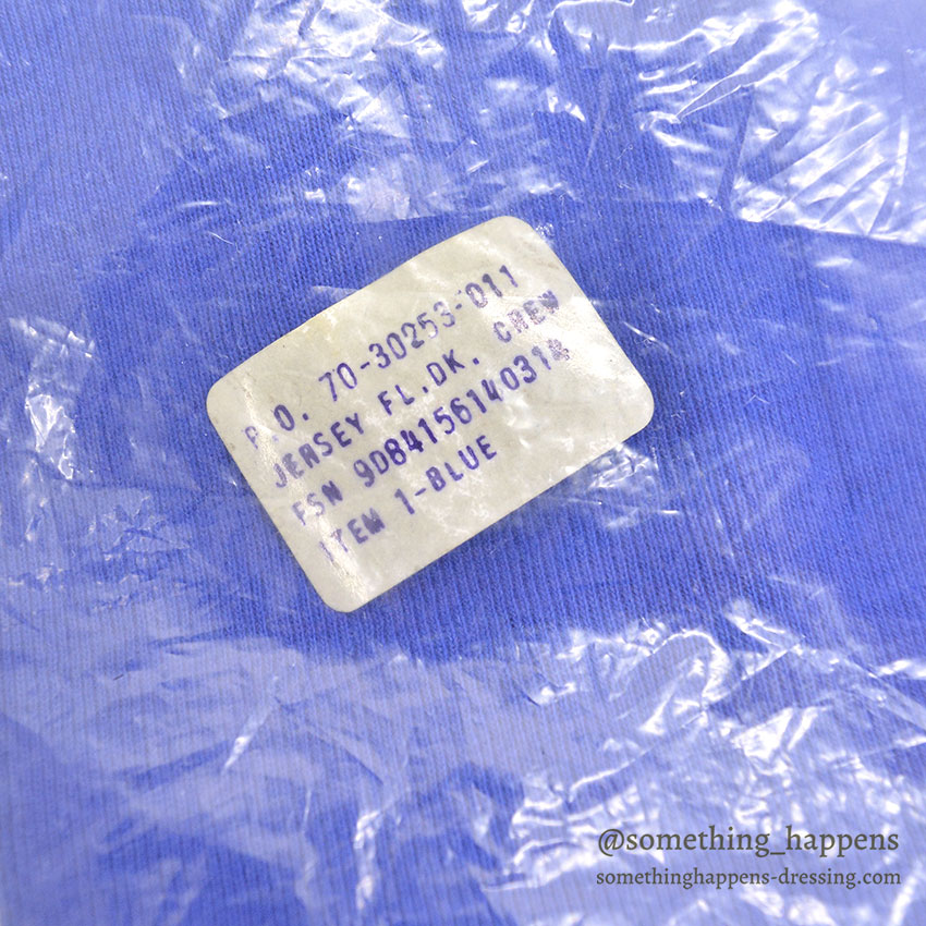 1970's DEADSTOCK U.S.NAVY FLIGHT DECK CREW JERSEY / BLUE ... L