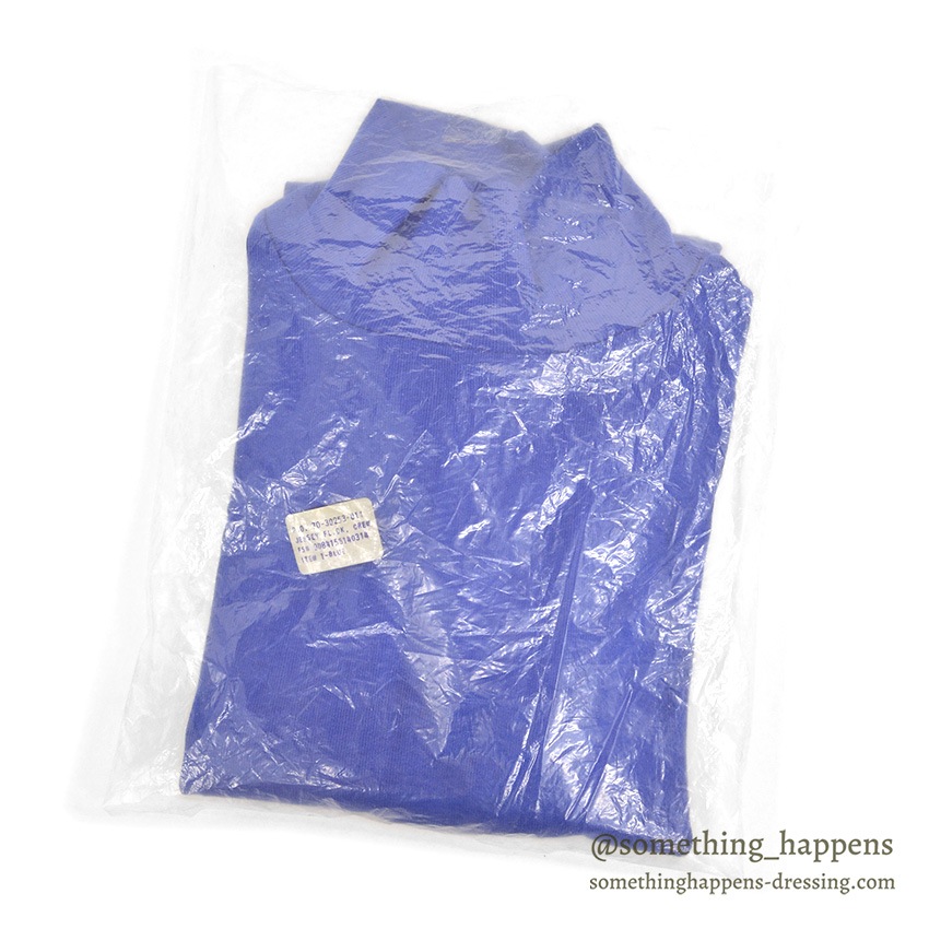 1970's DEADSTOCK U.S.NAVY FLIGHT DECK CREW JERSEY / BLUE ... L