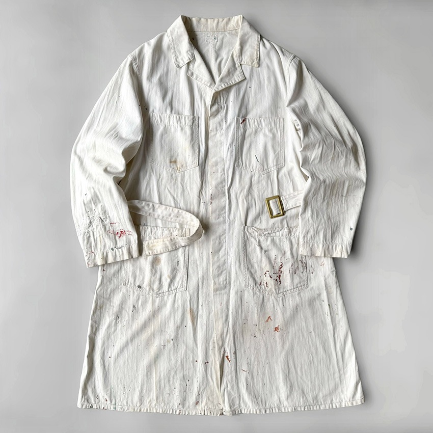 1950's~ PAINT SPLATTER HBT SERVICE COAT ... 42