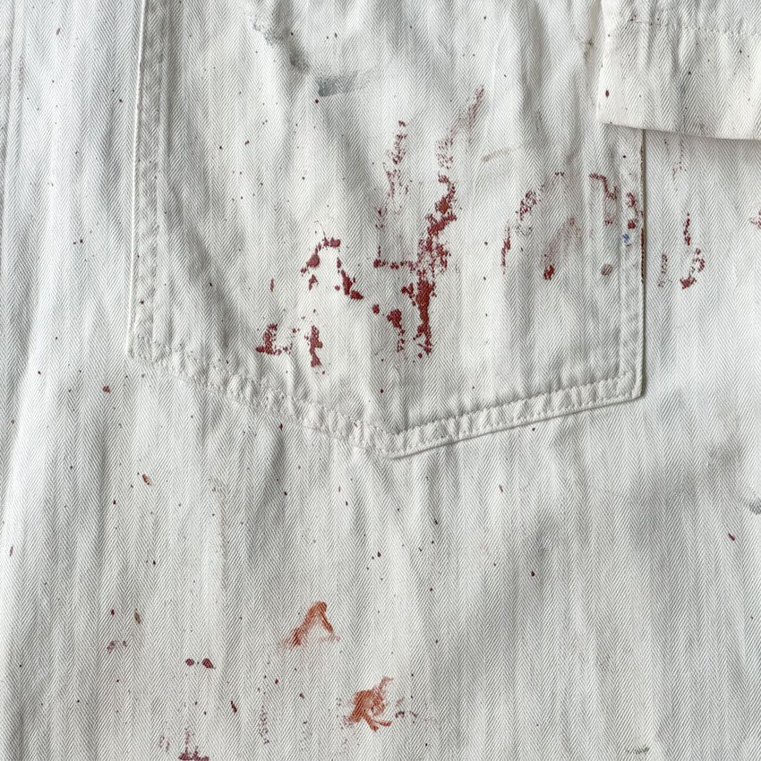 1950's~ PAINT SPLATTER HBT SERVICE COAT ... 42