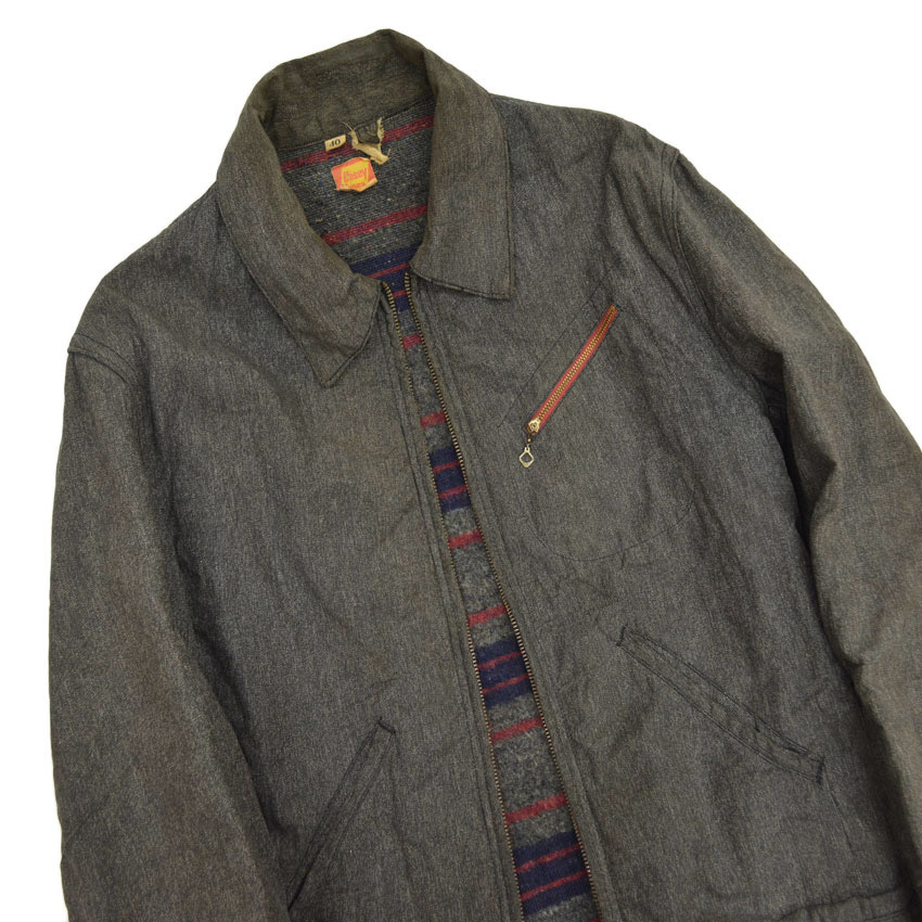 50's～ Casey Jones 黒シャンブレー ワークジャケット ... 40