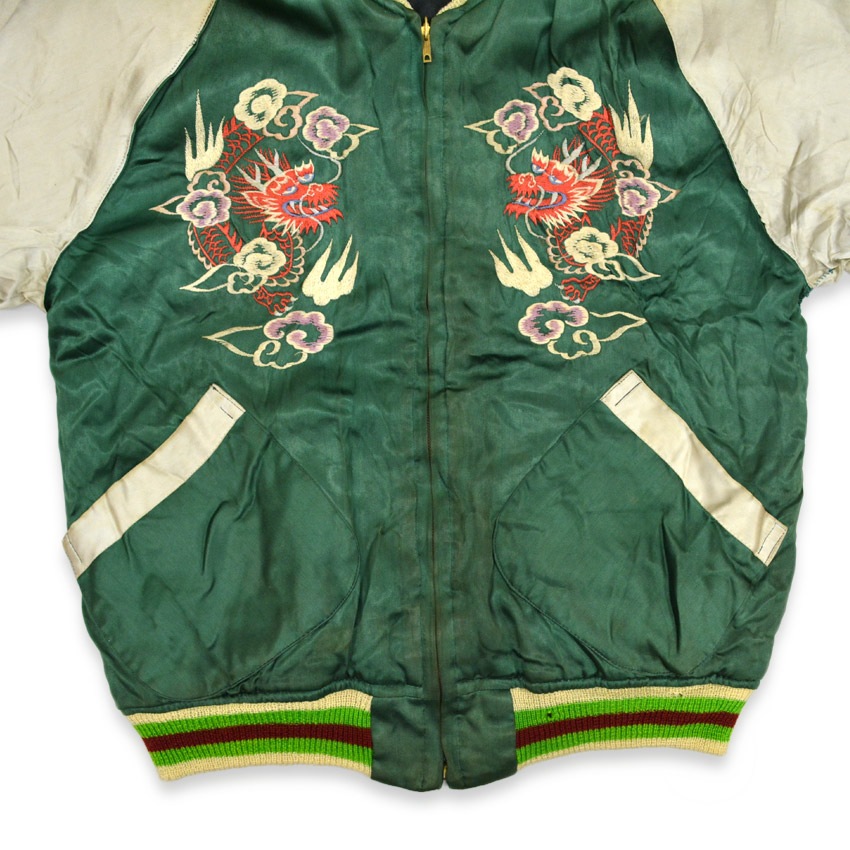40's～ JAPAN SOUVENIR JACKET スカジャン 両面パチポケ TOYOジッパー