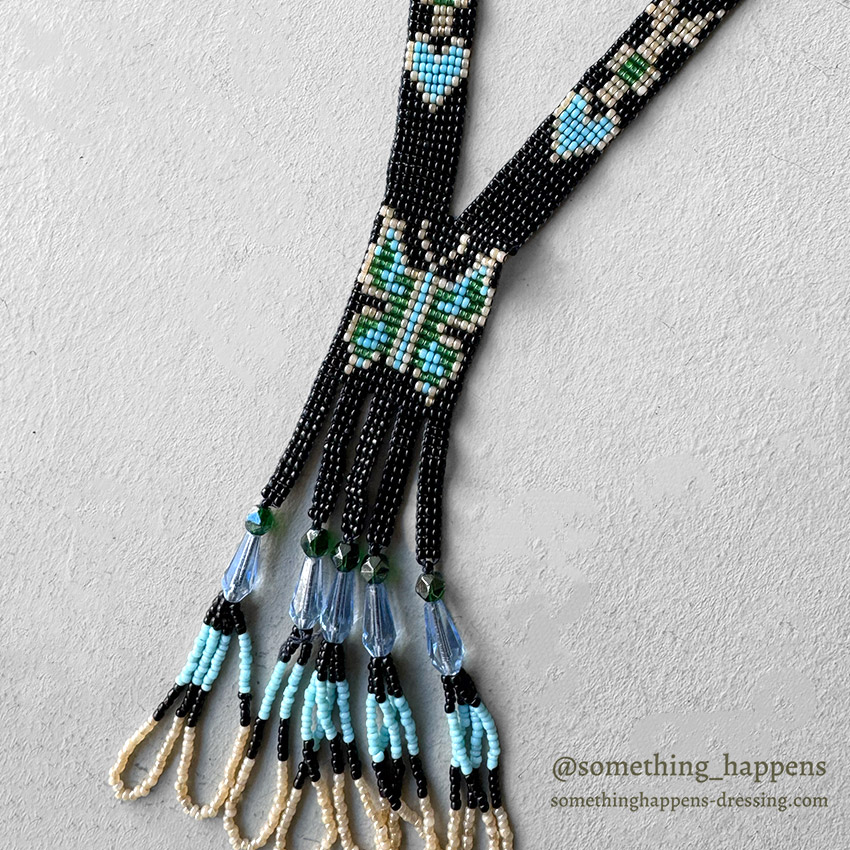 NATIVE AMERICAN SEED BEADS NECKLACE / WHIRLING LOGS ...