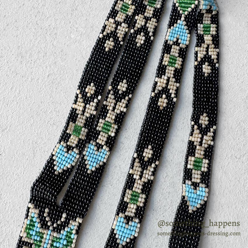 NATIVE AMERICAN SEED BEADS NECKLACE / WHIRLING LOGS ...