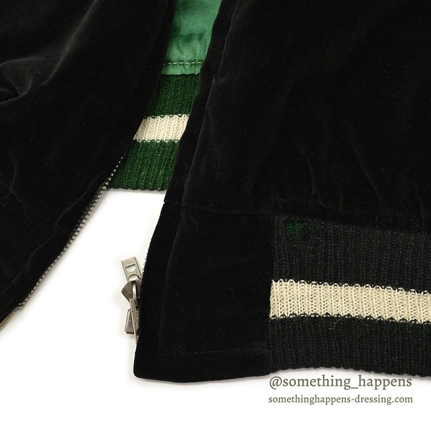 1950's JAPAN SOUVENIR JACKET スカジャン 黒別珍 日本地図 舞妓