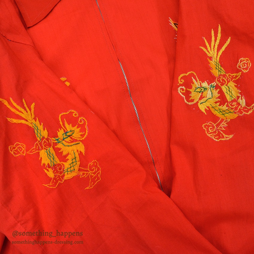 1960's DEADSTOCK VIETNAM SOUVENIR JACKET ベトジャン 1968 赤 ...