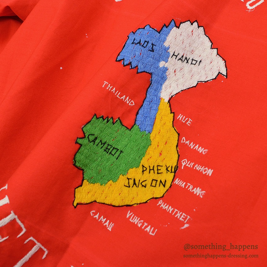 1960's DEADSTOCK VIETNAM SOUVENIR JACKET ベトジャン 1968 赤 ...