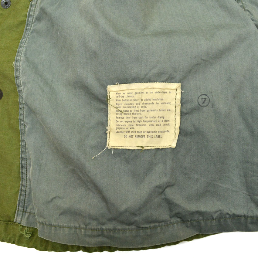 60's U.S.ARMY M-65 2nd グレーライナー ALPHA製 ... SMALL-REGULAR