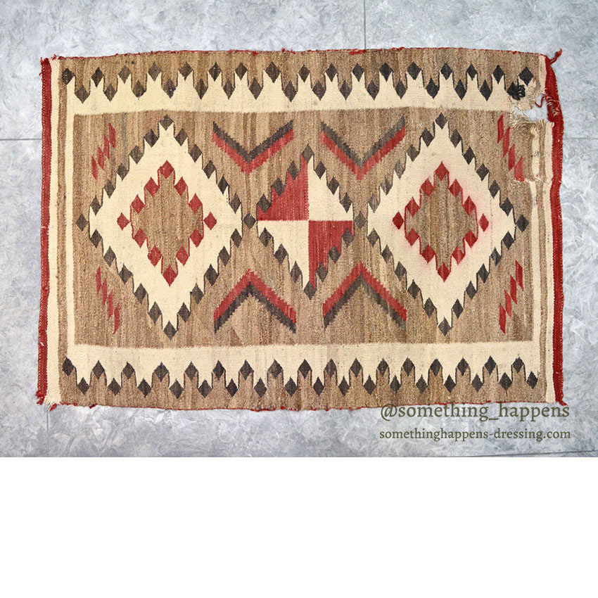 c.1940's NAVAJO RUG EYE DAZZLER PATTERN ... 149cm/102cm