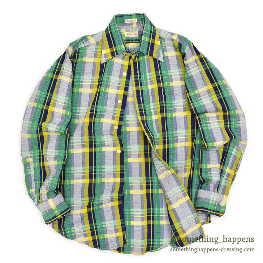 ~1970's GANT BULLOCK'S WYNBRIER SHOP PLAID SEERSUCKER SHIRT ... 15