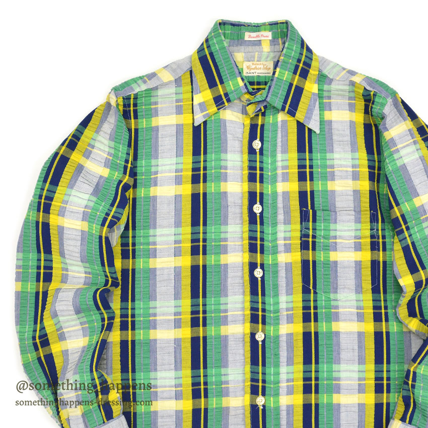 ~1970's GANT BULLOCK'S WYNBRIER SHOP PLAID SEERSUCKER SHIRT ... 15