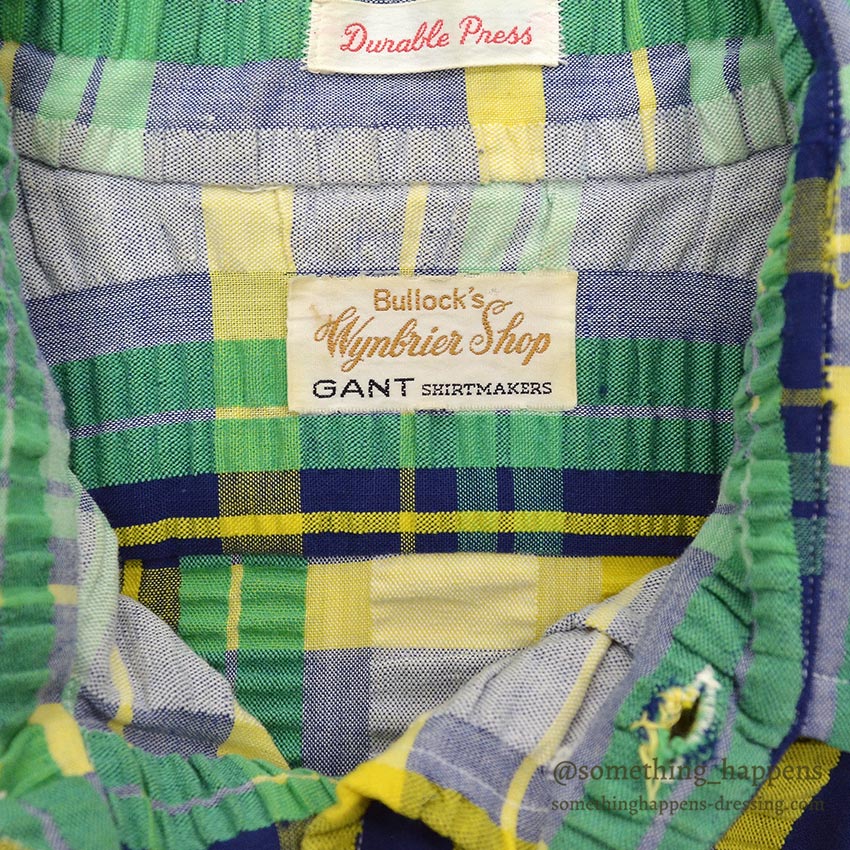 ~1970's GANT BULLOCK'S WYNBRIER SHOP PLAID SEERSUCKER SHIRT ... 15