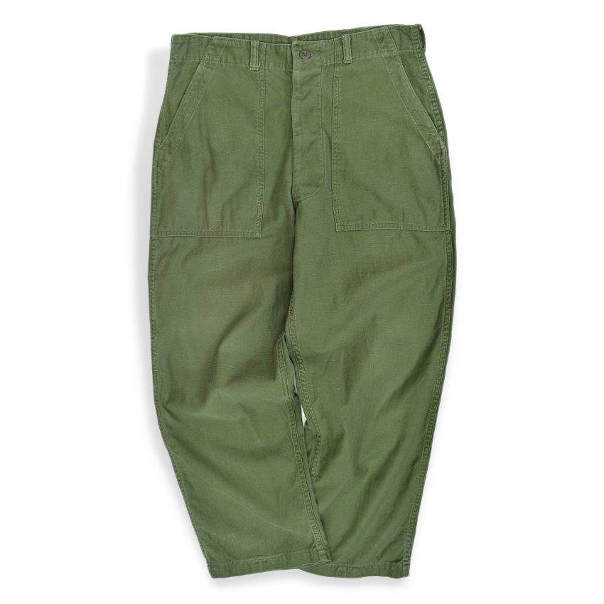 1960's U.S.ARMY COTTON SATEEN OG-107 BAKER PANTS  W33 L28