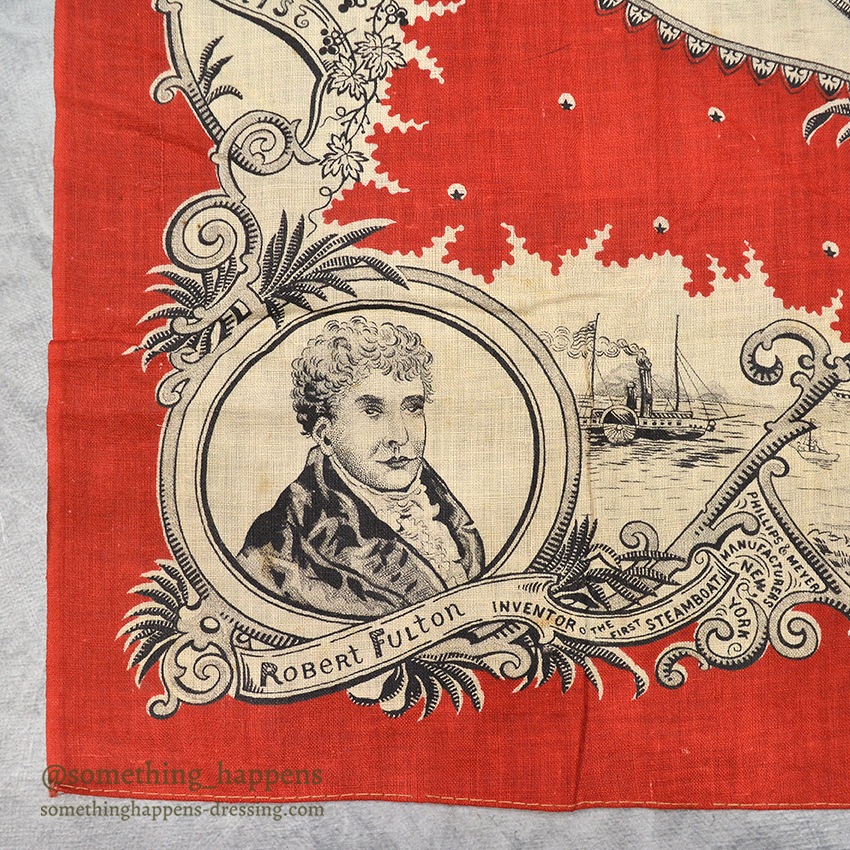 1893' COCHRANE'S TURKEY RED CHICAGO WORLD'S COLUMBIAN EXPOSITION BANDANA ...