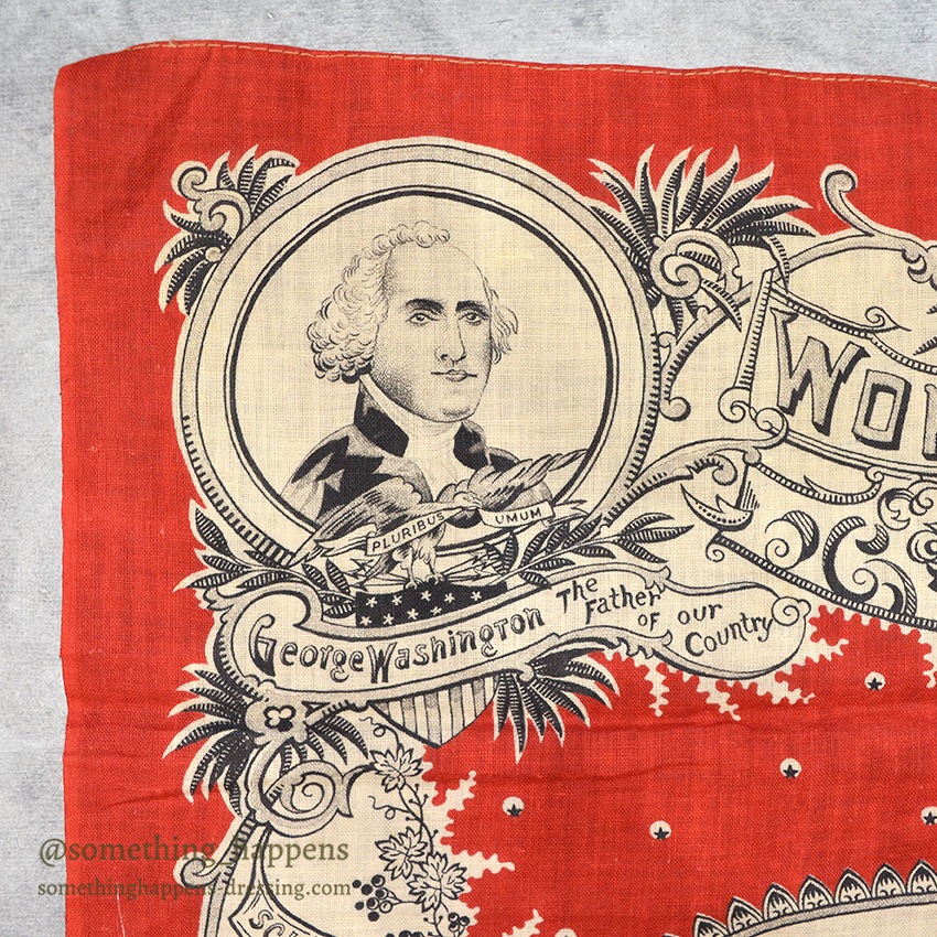 1893' COCHRANE'S TURKEY RED CHICAGO WORLD'S COLUMBIAN EXPOSITION BANDANA ...