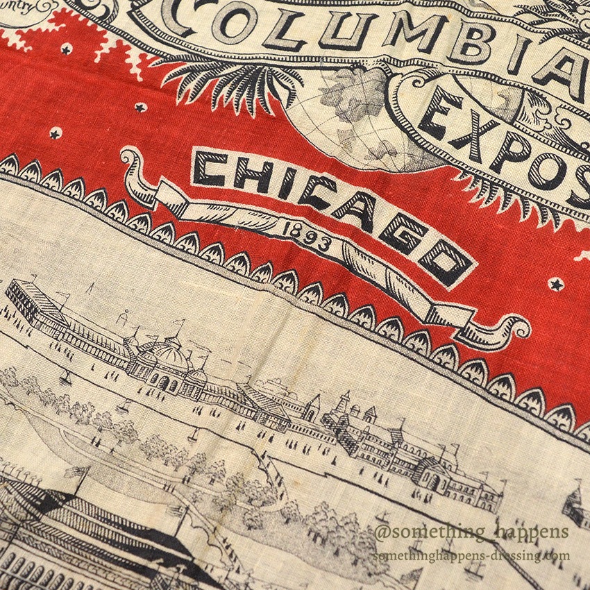 1893' COCHRANE'S TURKEY RED CHICAGO WORLD'S COLUMBIAN EXPOSITION BANDANA ...