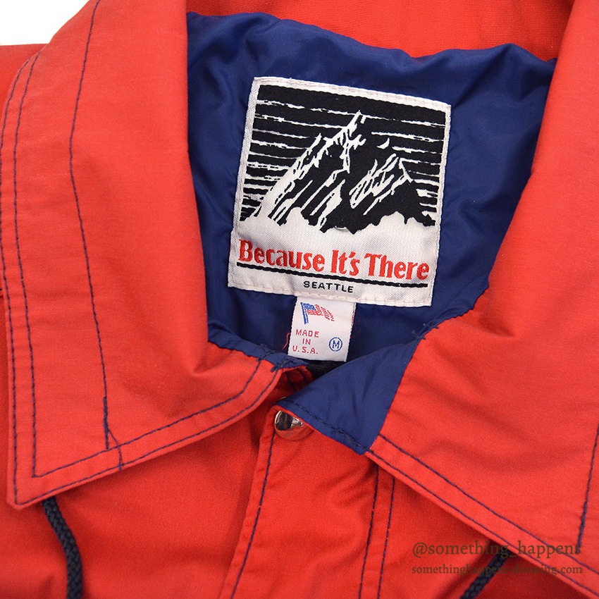 1980's BECAUSE IT'S THERE STORM SHED MOUNTAIN PARKA ... M
