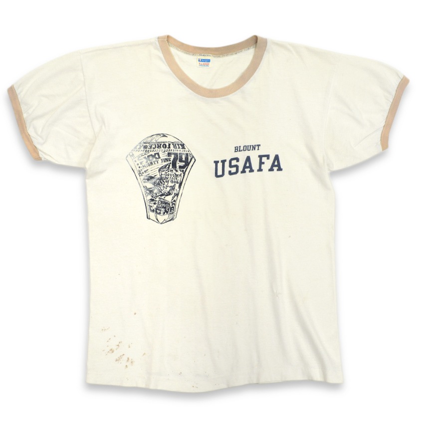 70's Champion ' USAFA ' Pink Ringer T-shirts ... XL