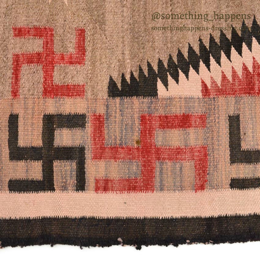 c.1930's NAVAJO RUG WHIRLING LOGS SWASTIKA ... 155cm/110cm