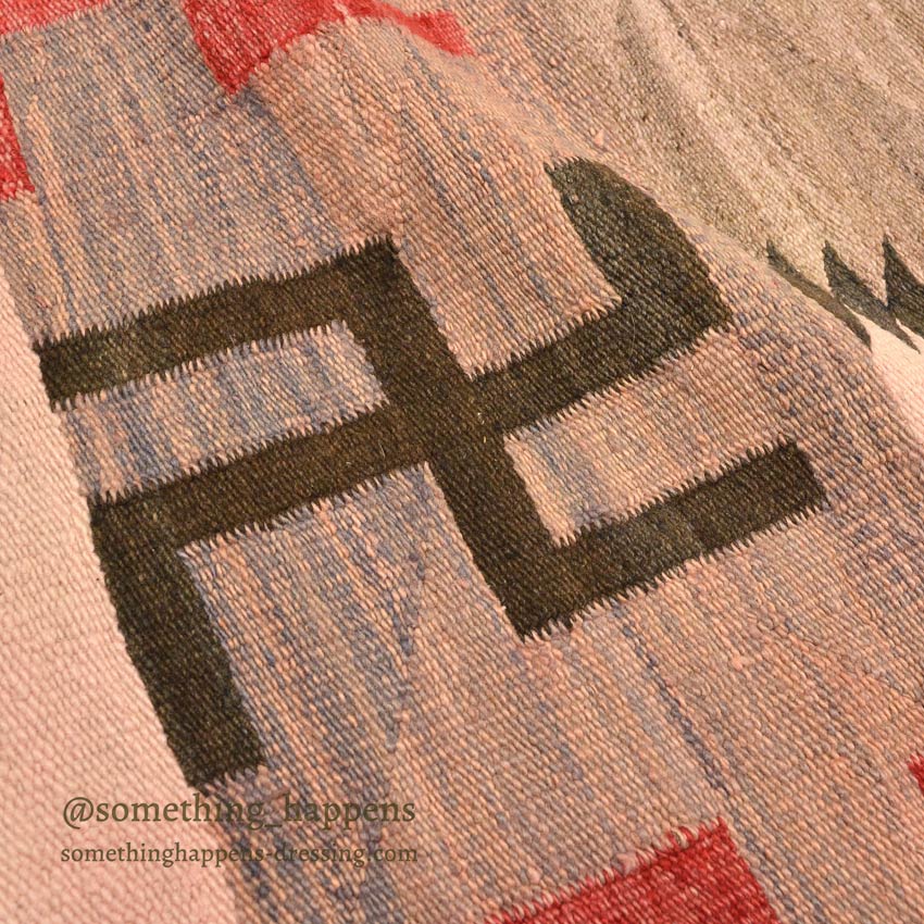 c.1930's NAVAJO RUG WHIRLING LOGS SWASTIKA ... 155cm/110cm