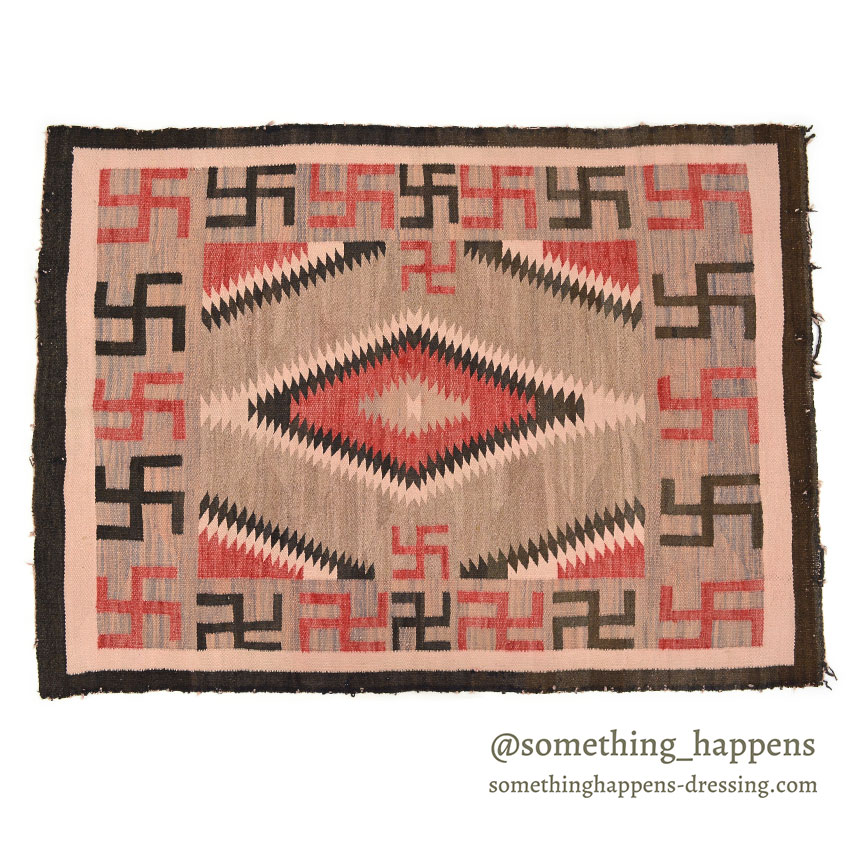 c.1930's NAVAJO RUG WHIRLING LOGS SWASTIKA ... 155cm/110cm