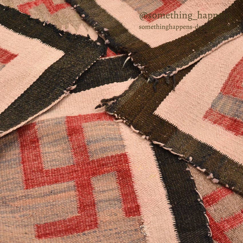 c.1930's NAVAJO RUG WHIRLING LOGS SWASTIKA ... 155cm/110cm