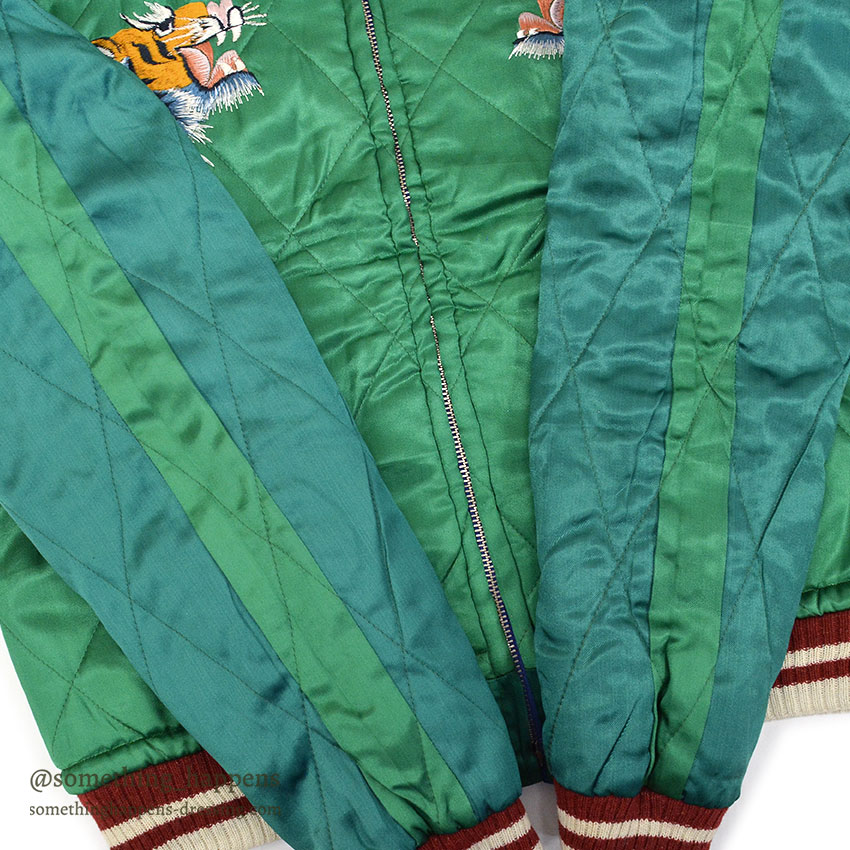 1950's DEADSTOCK JAPAN SOUVENIR JACKET スカジャン 顔虎 / 鳥居 TTSジッパー ...