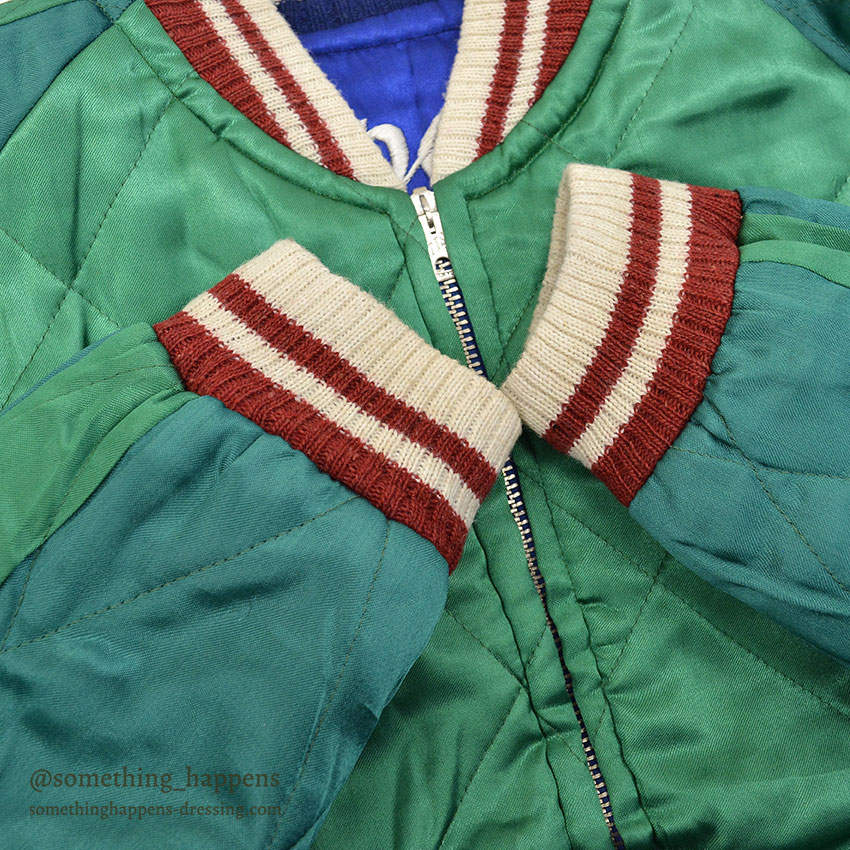 1950's DEADSTOCK JAPAN SOUVENIR JACKET スカジャン 顔虎 / 鳥居 TTSジッパー ...