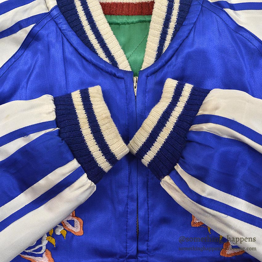 1950's DEADSTOCK JAPAN SOUVENIR JACKET スカジャン 顔虎 / 鳥居 TTSジッパー ...
