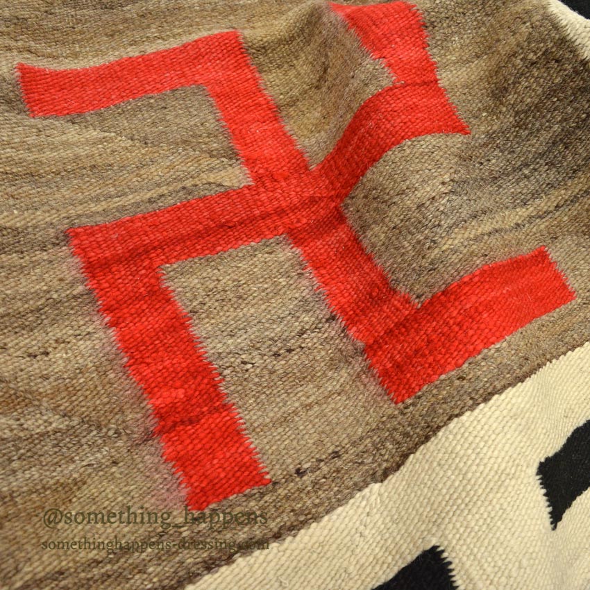 c.1920's NAVAJO RUG WHIRLING LOGS SWASTIKA ... 191cm/123cm