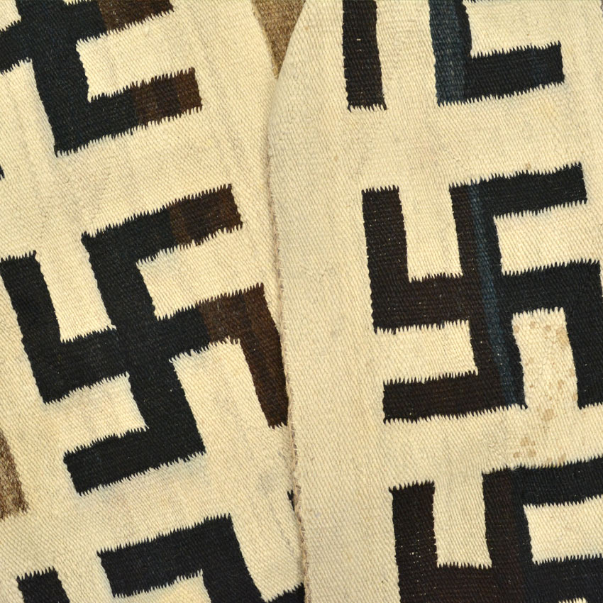 c.1920's NAVAJO RUG WHIRLING LOGS SWASTIKA ... 191cm/123cm